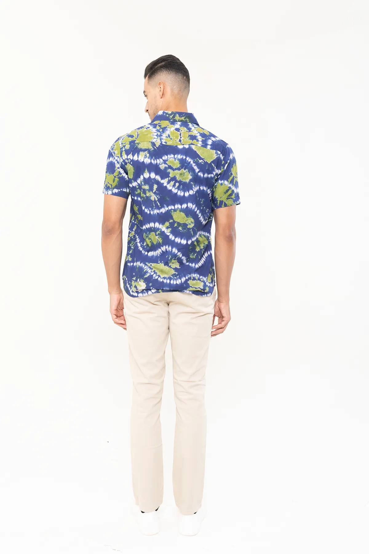 Purple Green Tie Dye cotton shirt half sleeves | Style Matters