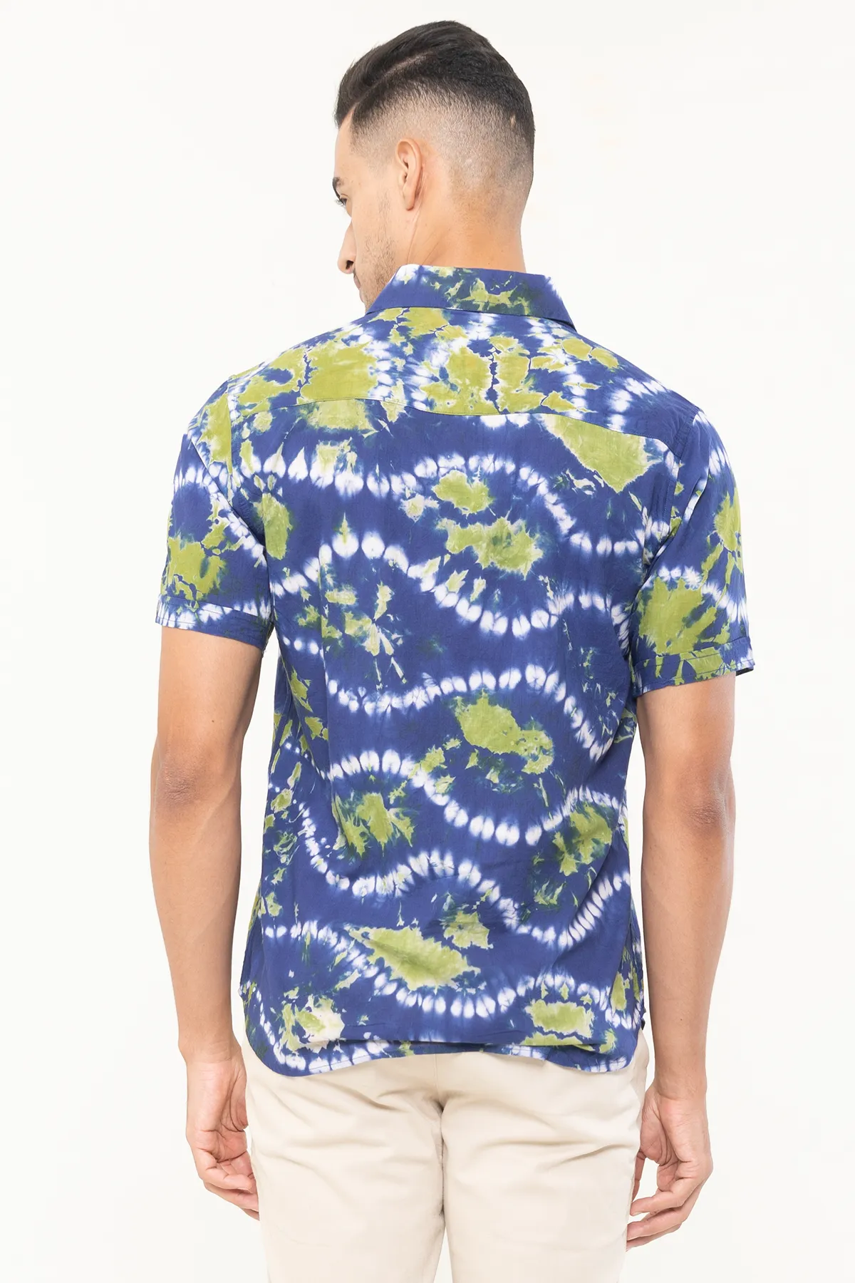 Purple Green Tie Dye cotton shirt half sleeves | Style Matters