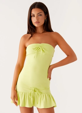 Texture Soft Tabi Mini Dress - Sunny Lime