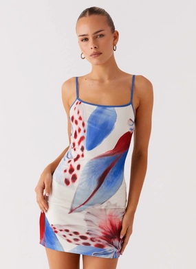 Elegant brunch outfit Silky Mood Everett Mini Dress - Deep Sea Bloom