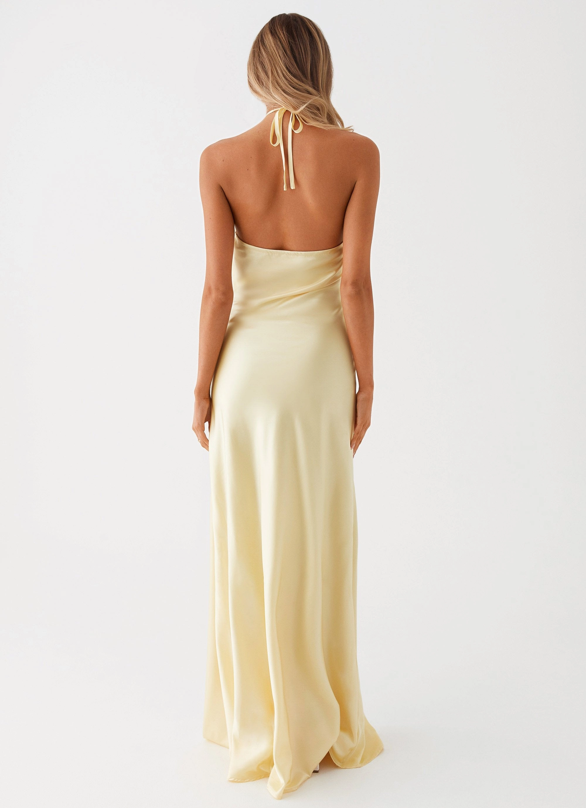 Gentle Drape Power Soft Noir Symphony Maxi Dress - Yellow