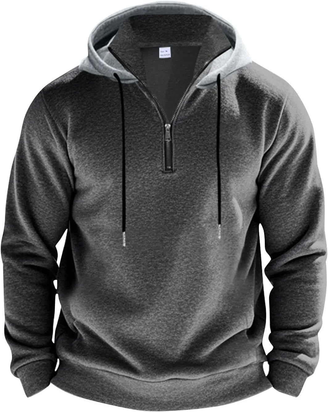 Quarter Zip Pullover Men Fleece Winter Hoodies Drawstring Fall Sweatshirts Long Sleeve Thermal Hoodies