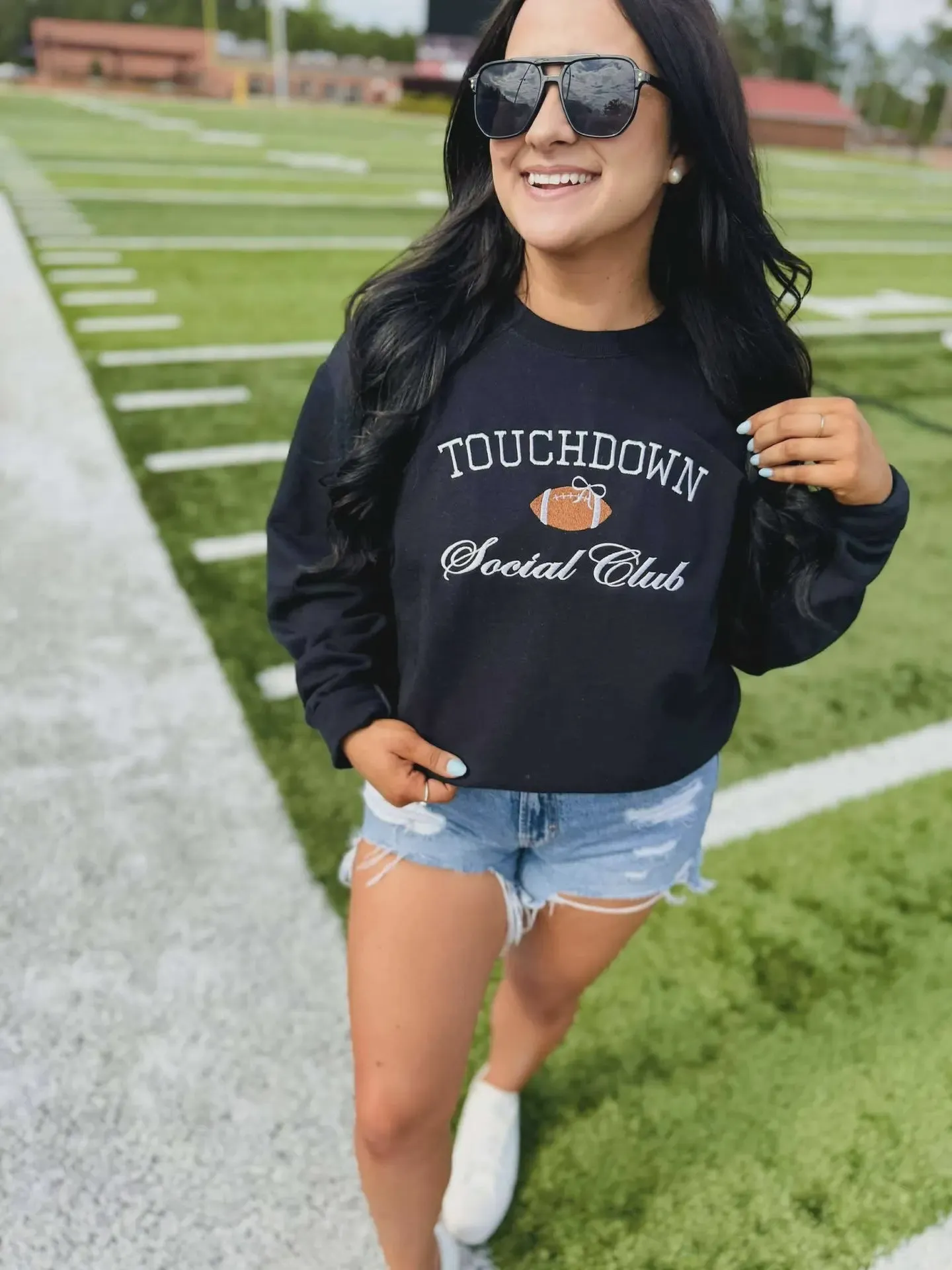 Placket Detailing Touchdown Social Club Sweatshirt