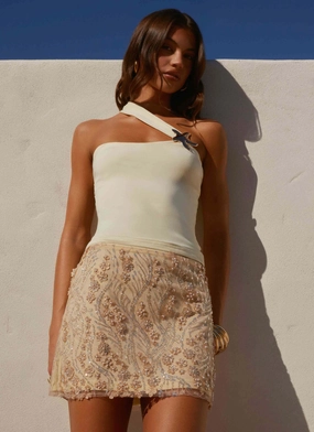 Kandi Mini Skirt - Yellow Seamless Waistband Moisture control