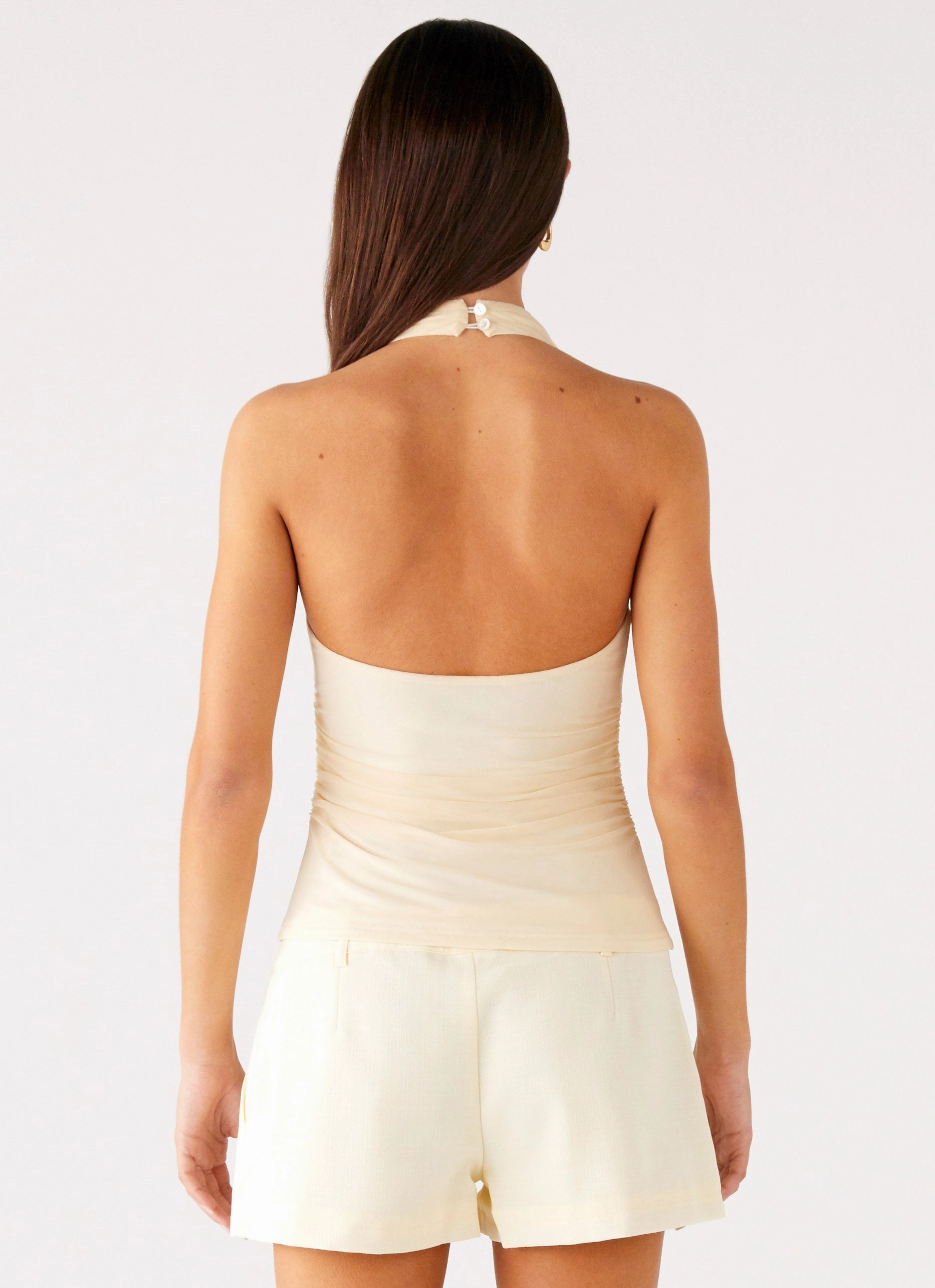 Rosana Halter Top - Butter Microfiber texture