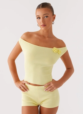 Aliah Knit Top - Yellow SoftTouchFinish