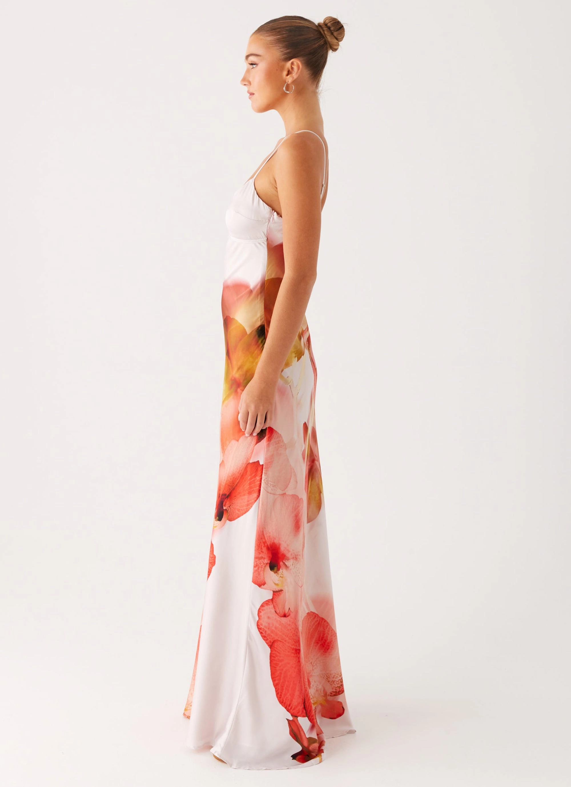 Pacha Maxi Dress - Peach Rose Form Fitting Texture Style