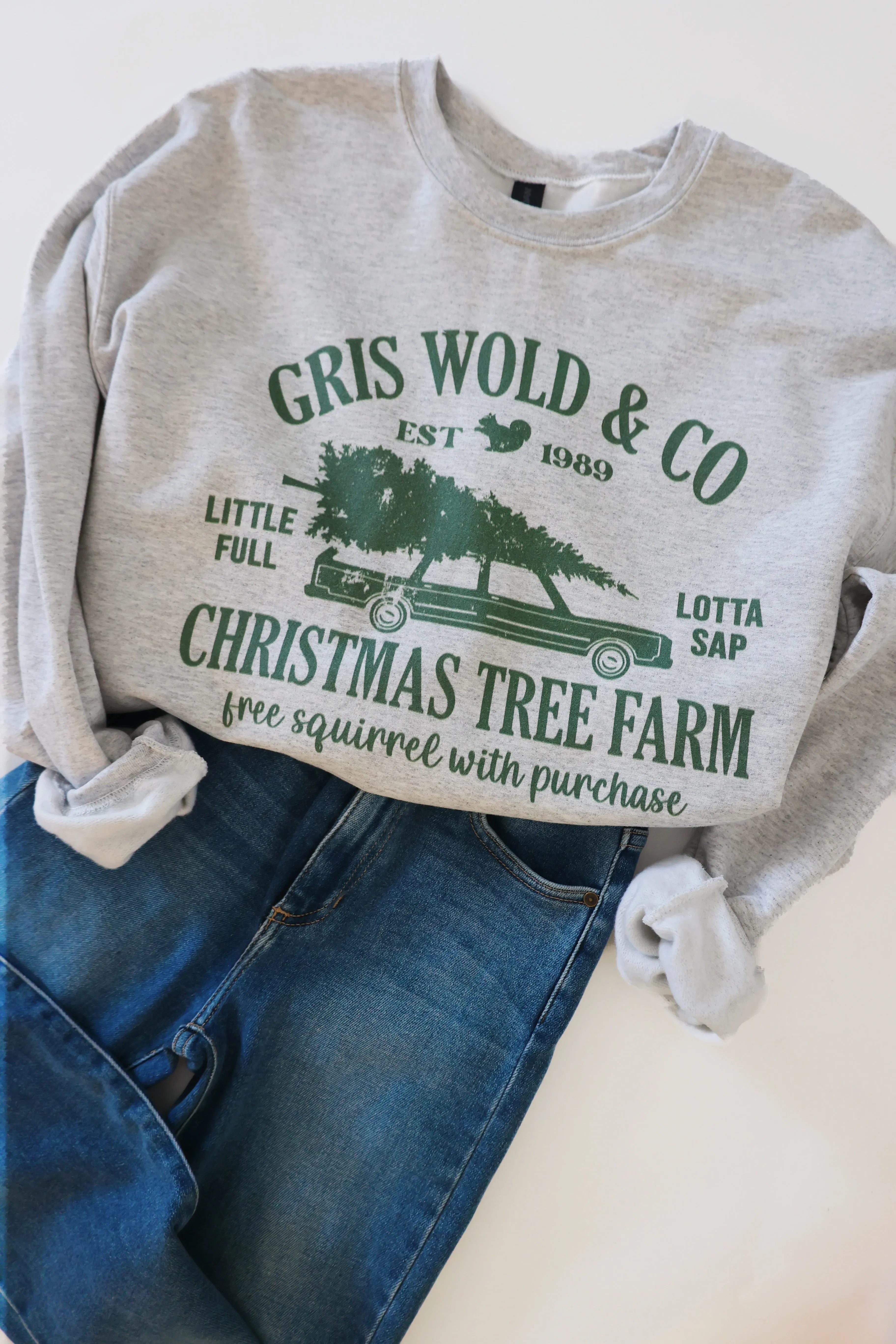 AdjustableNeckline Non Irritating Seams Griswold Christmas Tree Sweatshirt