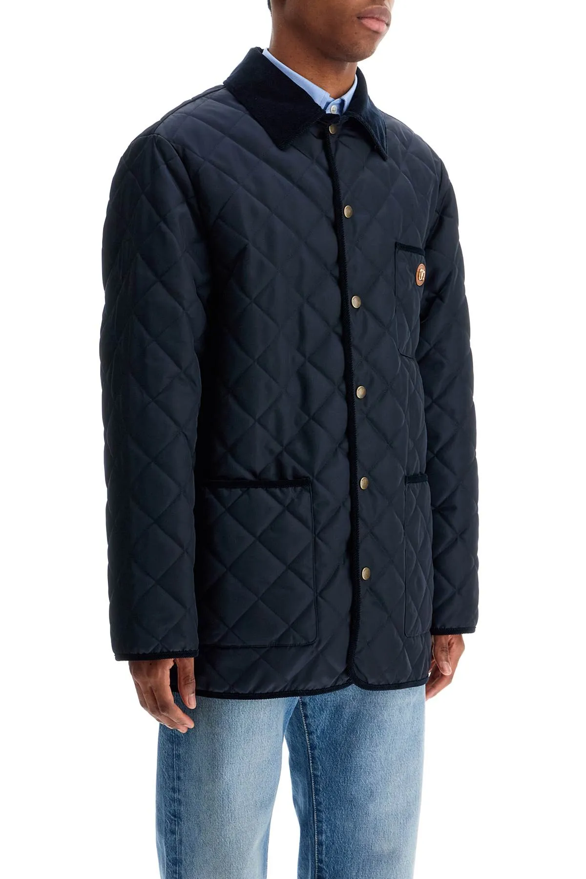 quilted jacket with vlogo 6V3CJK955CM NAVY
