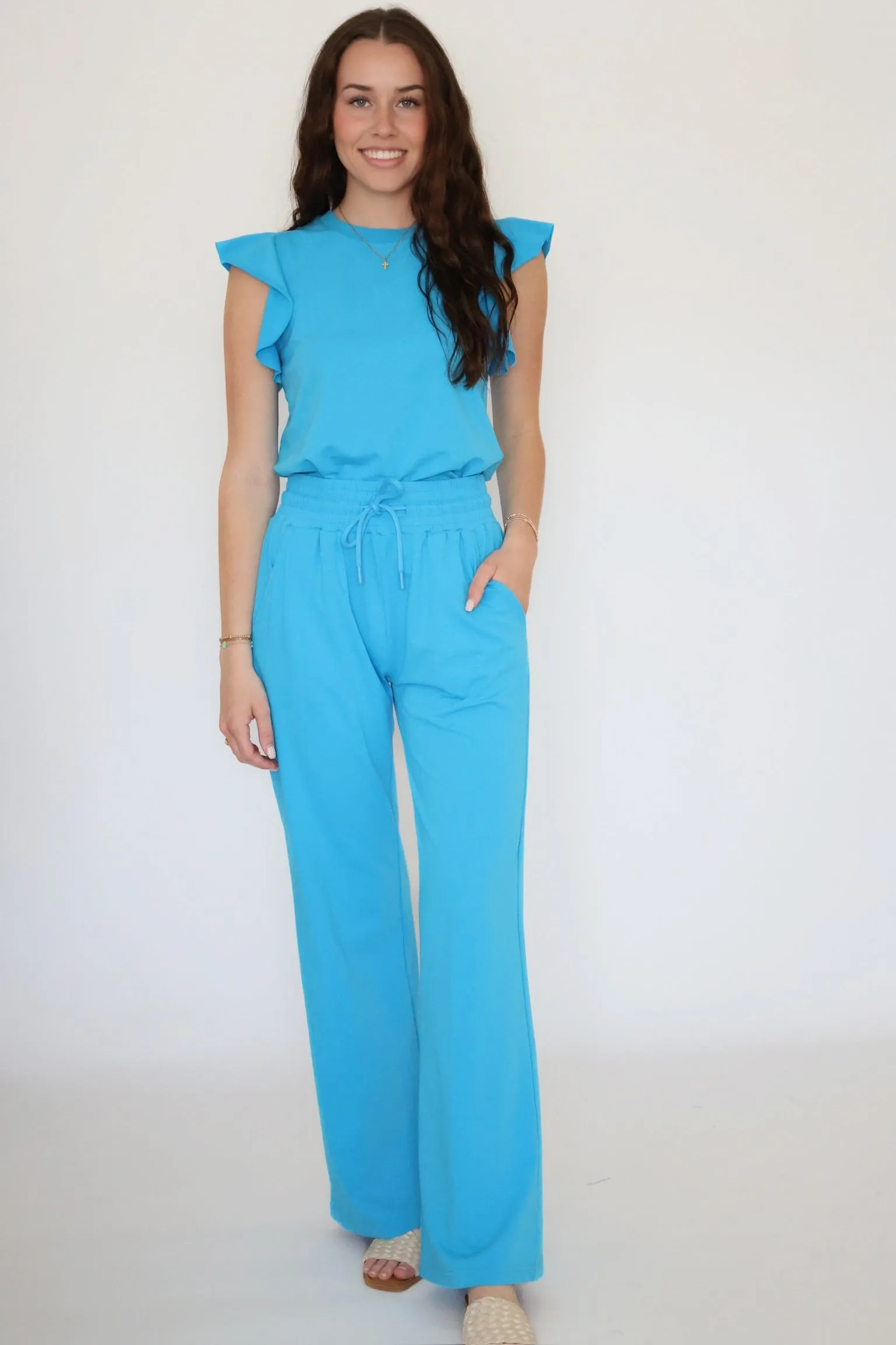 Flexible Durability SeamlessConstruction Quincy Pants - Malibu Blue-(FINAL SALE)