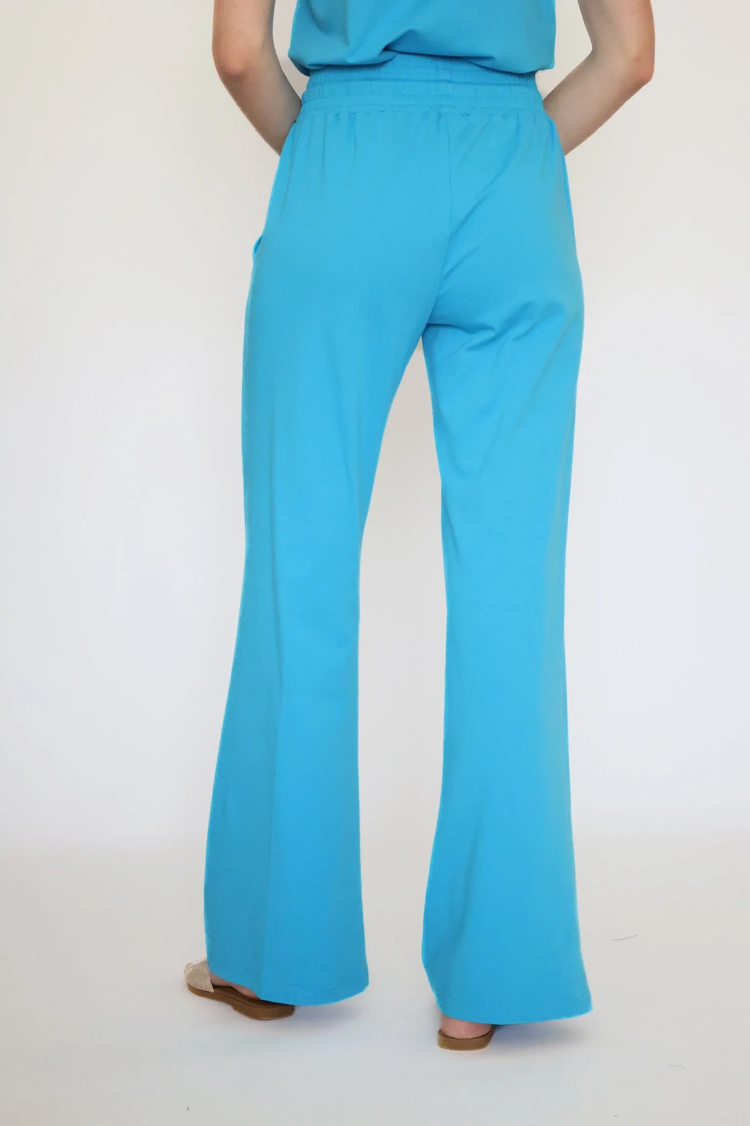 Quincy Pants - Malibu Blue-(FINAL SALE) Recycled Polyester Blend Comfy Shape