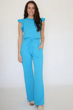 Quincy Pants - Malibu Blue-(FINAL SALE) Sporty Design