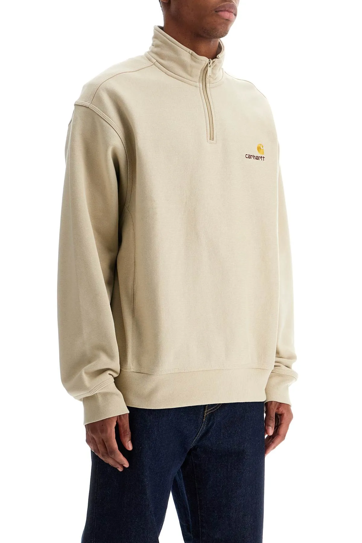 "american script half-zip sweat I027014 FLEUR DE SEL