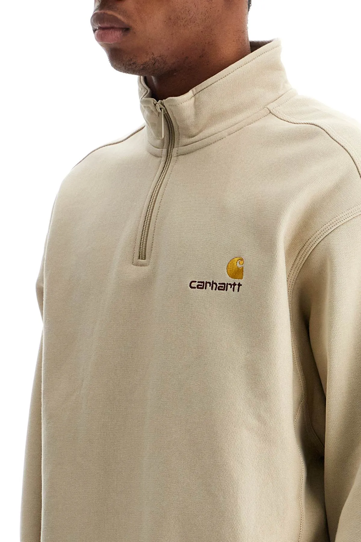 "american script half-zip sweat I027014 FLEUR DE SEL