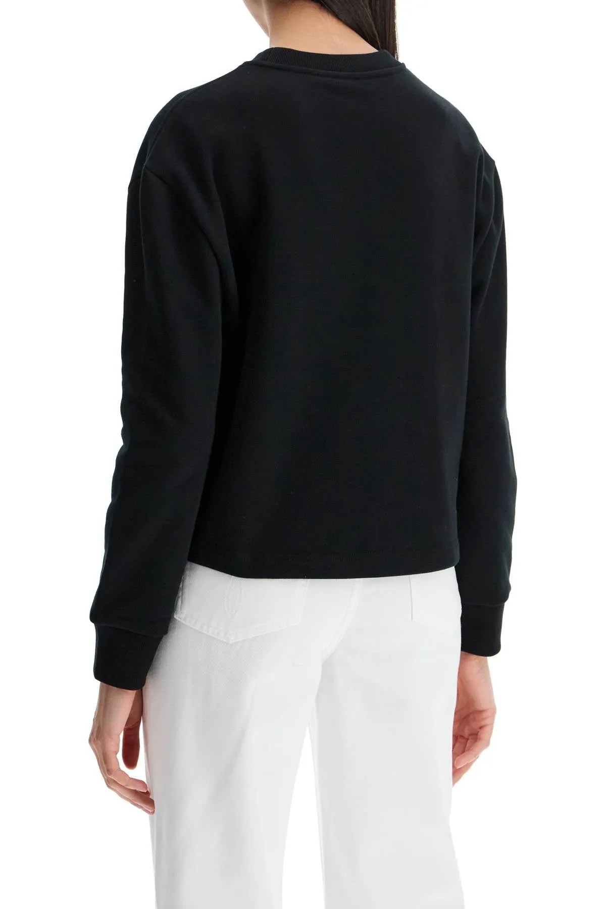 "boxy sweatshirt with med 1018753 1A13596 BLACK