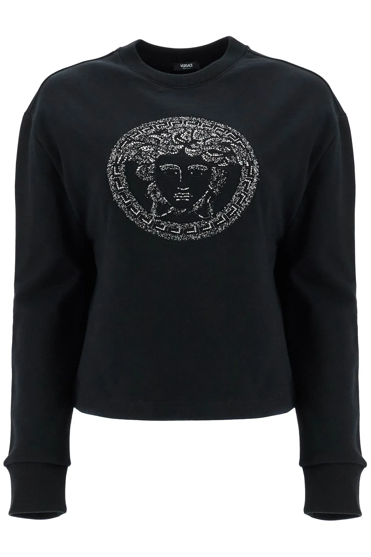 "boxy sweatshirt with med 1018753 1A13596 BLACK