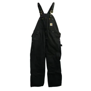 "Retail" Vintage Carhartt R01 BLK Unlined Canvas Double-Knee Workwear Bib Overalls Black W35 Men's