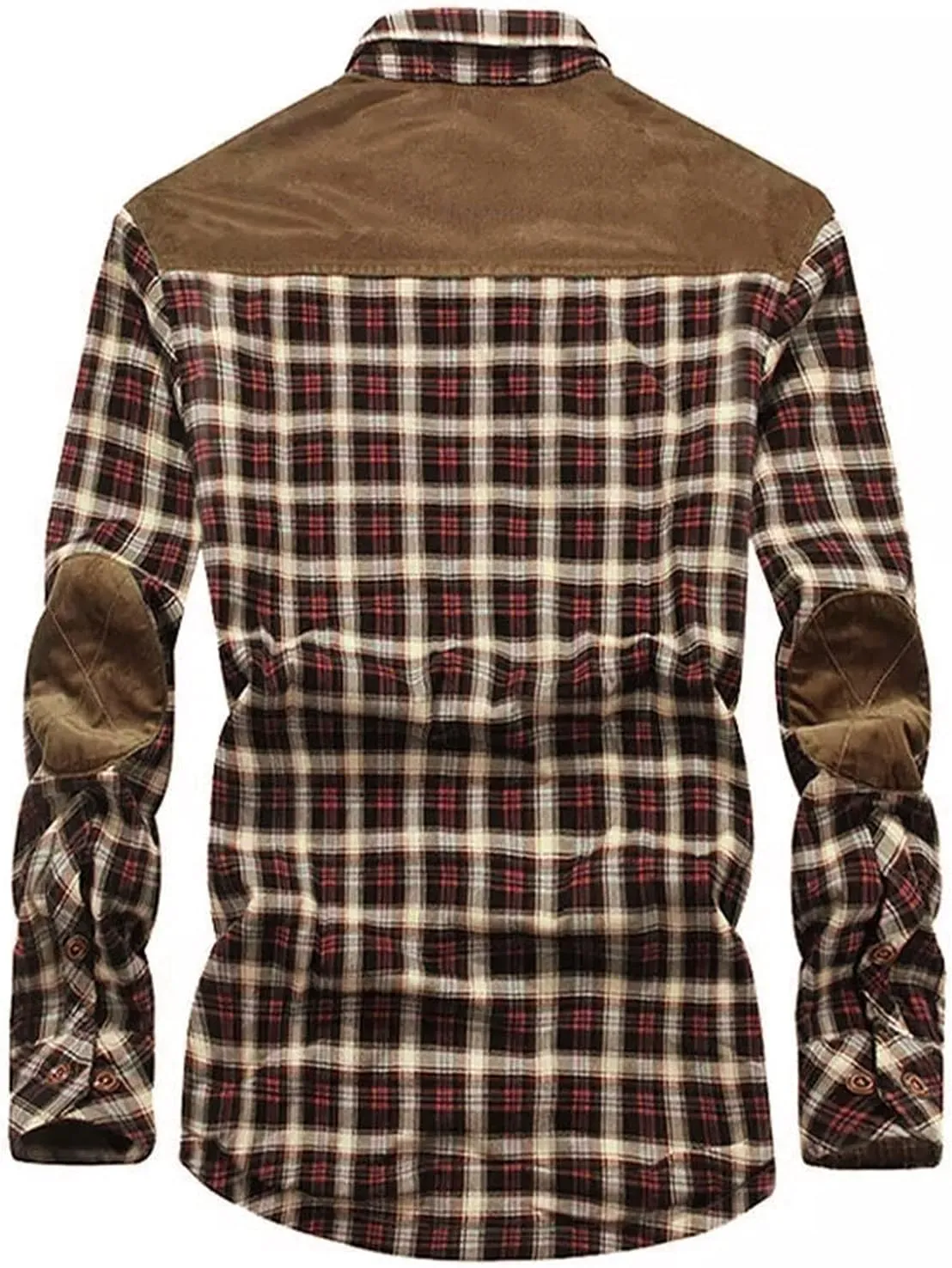 QWENTMTNTY Mens Corduroy Jacket Sherpa Lined Winter Casual Flannel Shirts Western Cowboy Warm Heavyweight Jackets Outerwear