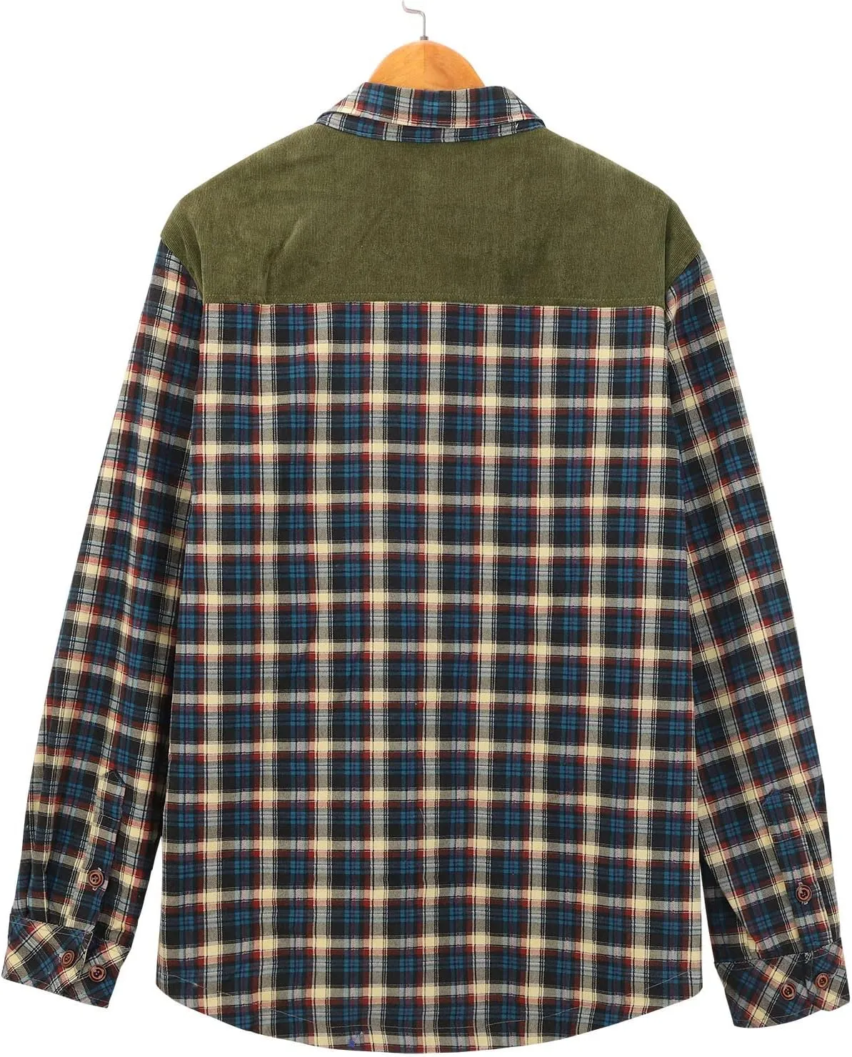 QWENTMTNTY Mens Corduroy Jacket Sherpa Lined Winter Casual Flannel Shirts Western Cowboy Warm Heavyweight Jackets Outerwear