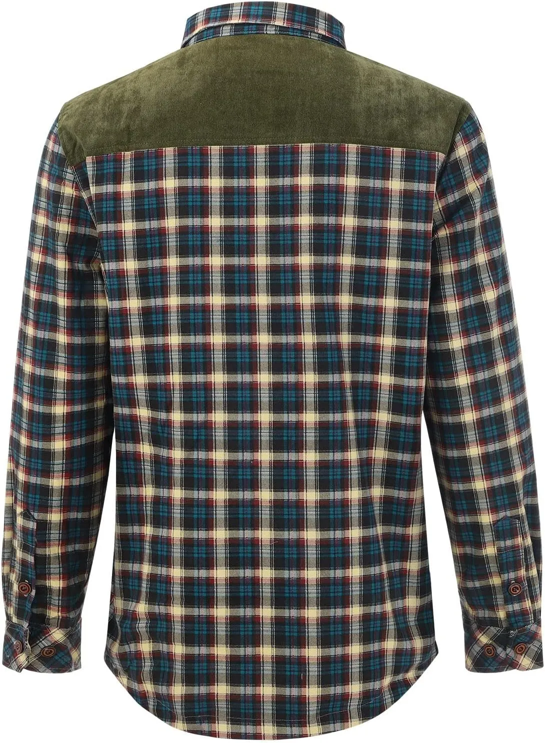 QWENTMTNTY Mens Corduroy Jacket Sherpa Lined Winter Casual Flannel Shirts Western Cowboy Warm Heavyweight Jackets Outerwear