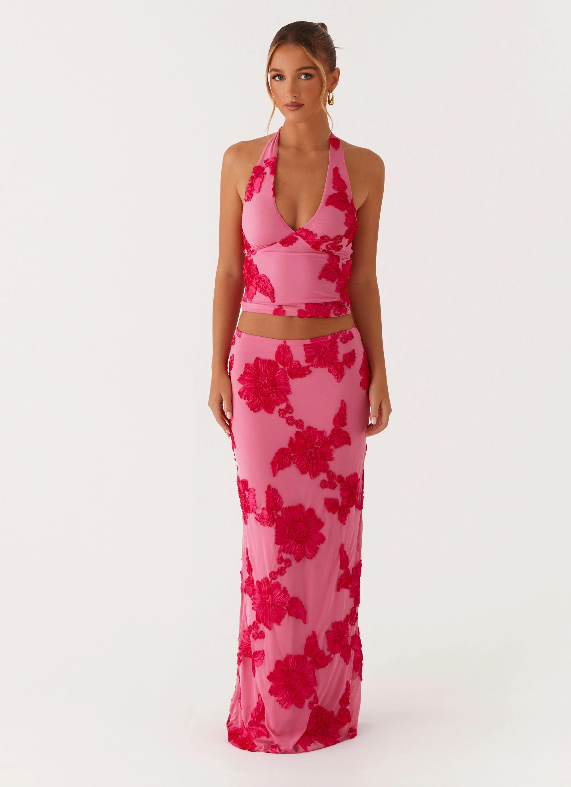 Radiate Maxi Skirt - Pink High Waist Festival Outfit