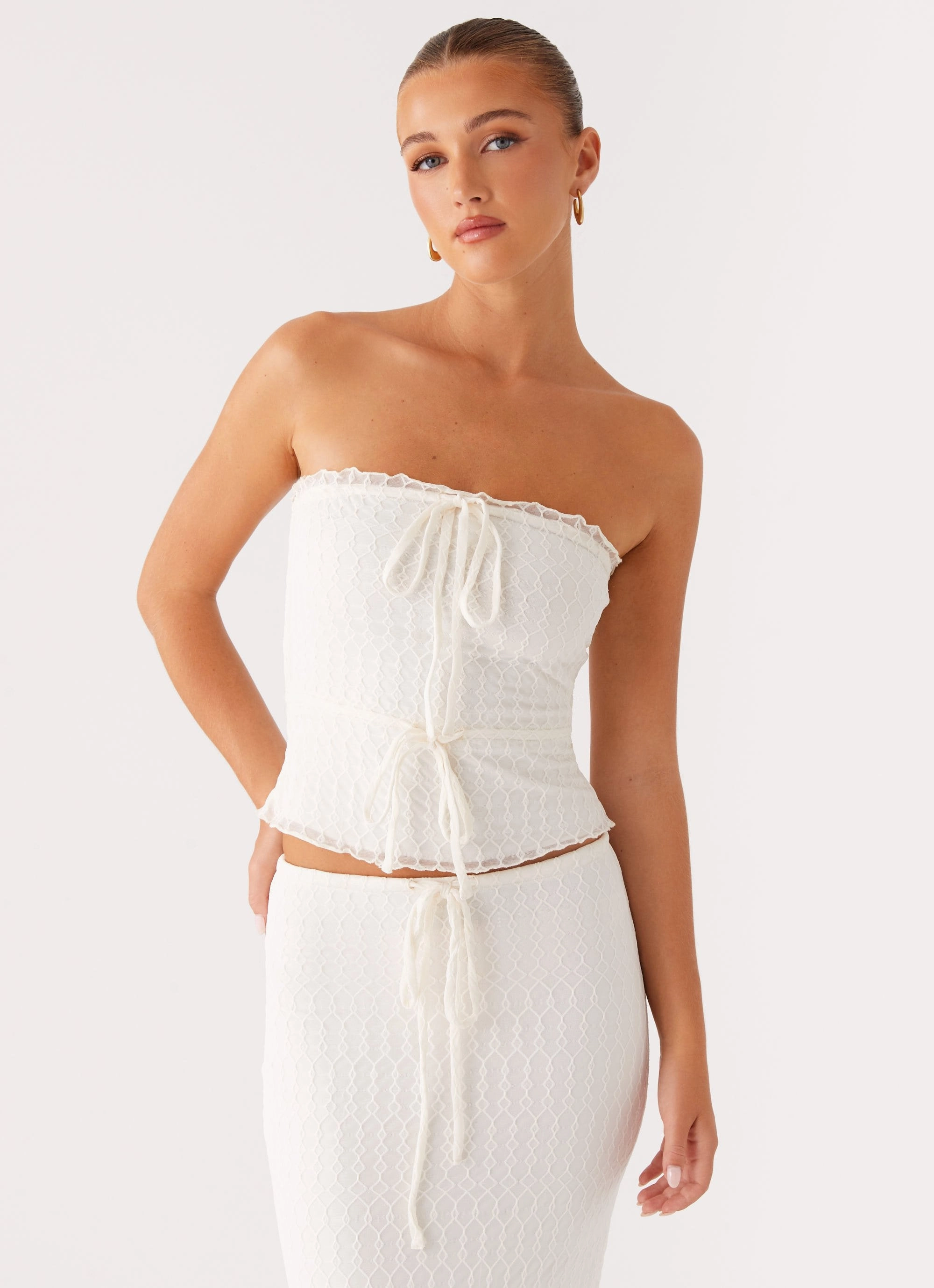 Scratch Resistant Zippers Blakely Tube Top - Ivory