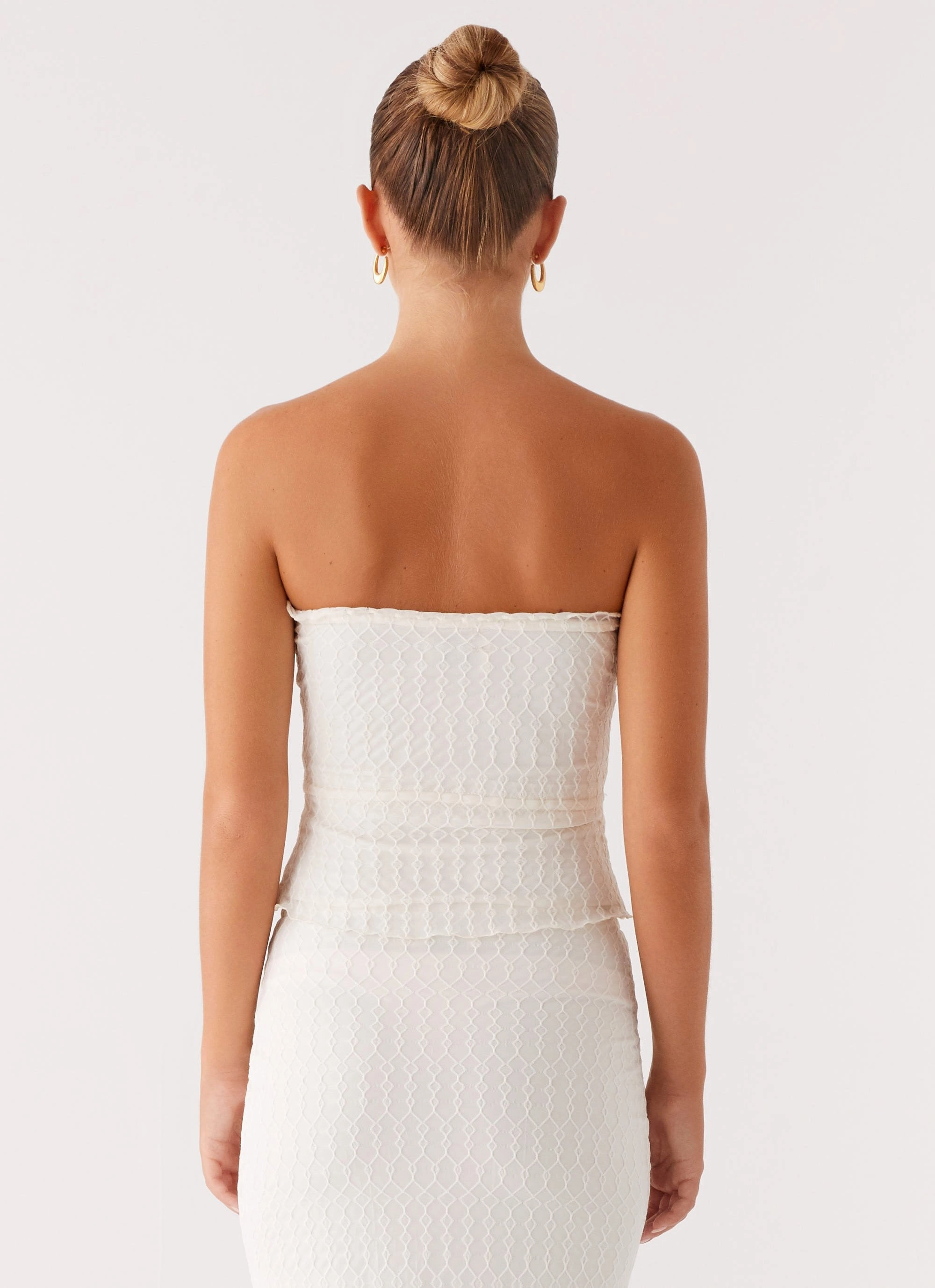 ConvertibleCollar Anti Static Finish Blakely Tube Top - Ivory