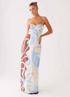 Stylish Appeal Raiden Maxi Dress - Bloom Wave Print