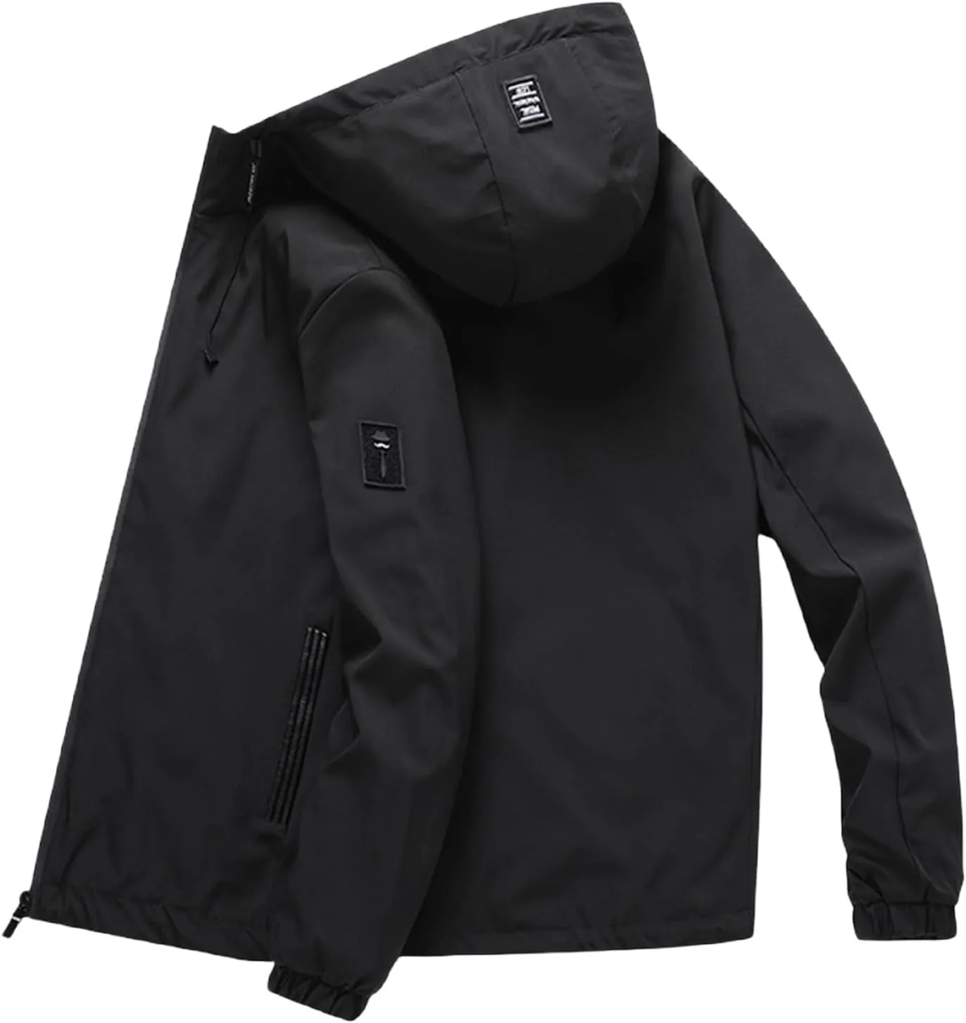 Rain Jacket For Men Lightweight Waterproof Breathable Jackets Windbreaker Solid Hooded Raincoats For Outdoor Hiking