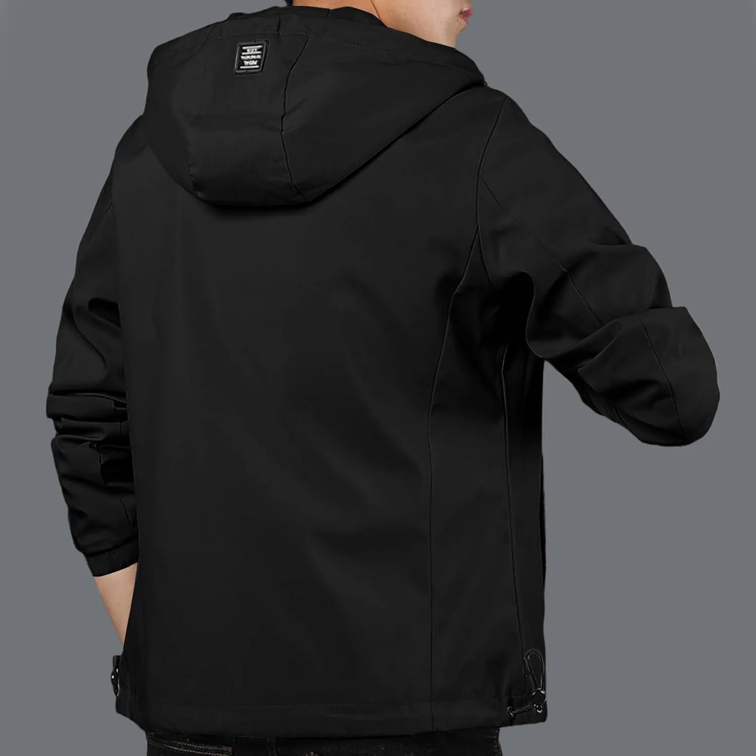 Rain Jacket For Men Lightweight Waterproof Breathable Jackets Windbreaker Solid Hooded Raincoats For Outdoor Hiking