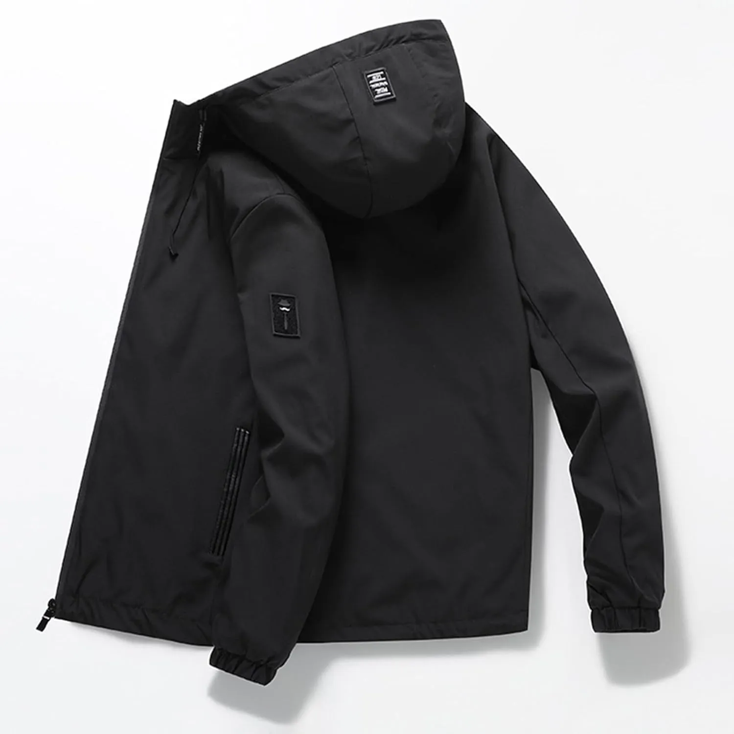 Rain Jacket For Men Lightweight Waterproof Breathable Jackets Windbreaker Solid Hooded Raincoats For Outdoor Hiking