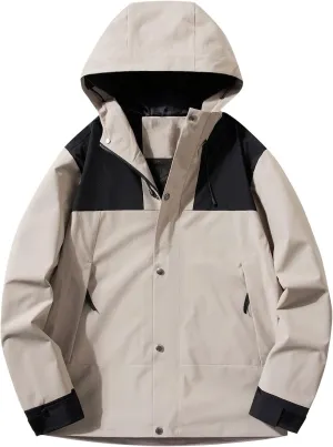 Rain Jacket For Men Long Sleeve Outdoor Waterproof Coats Lightweight Windbreaker Casual Travel Raincoat With Pockets