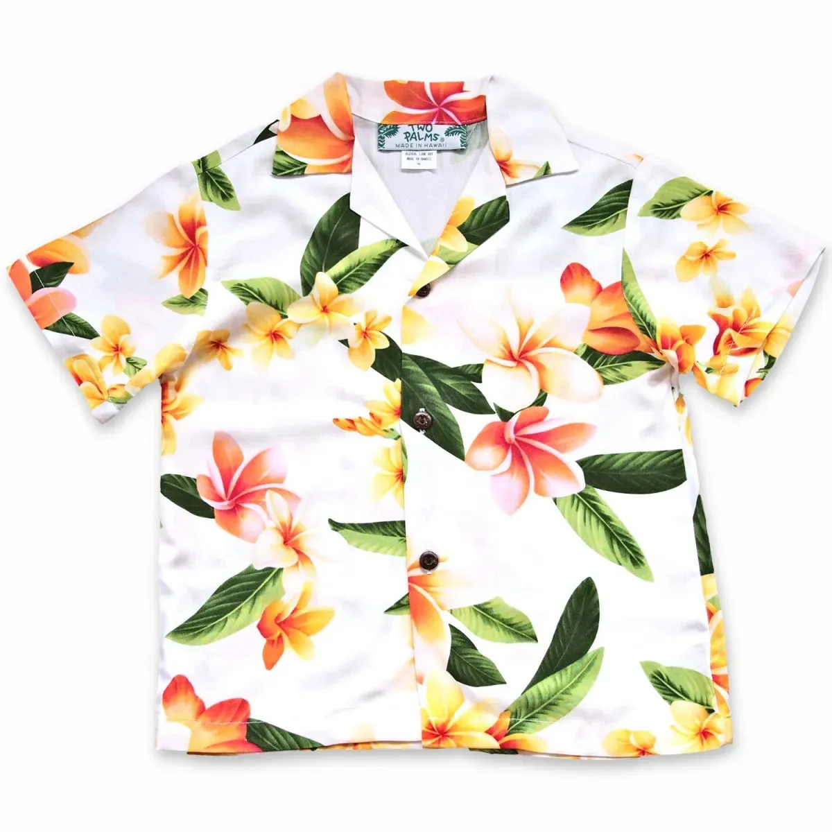 rain white hawaiian boy shirt