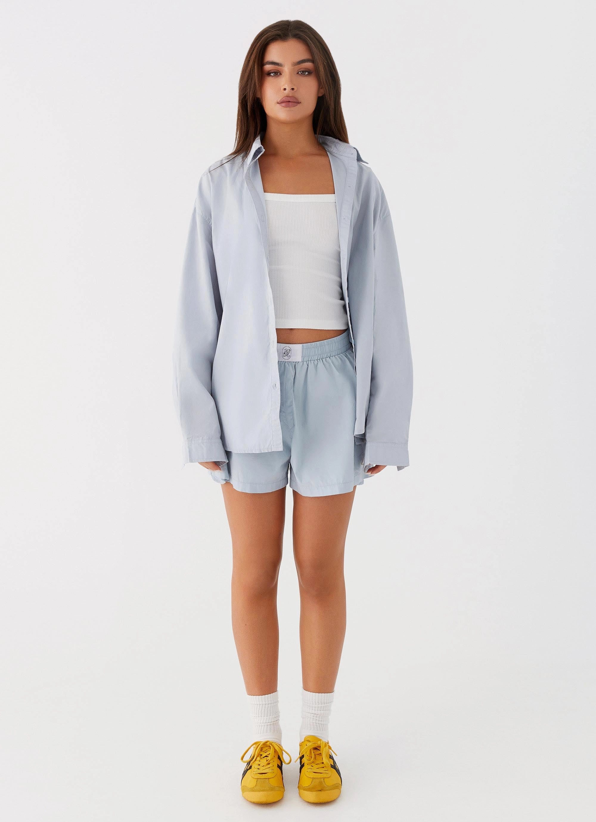 Emelda Long Sleeve Shirt - Blue Climate Adaptive Design Smooth Zipper Action