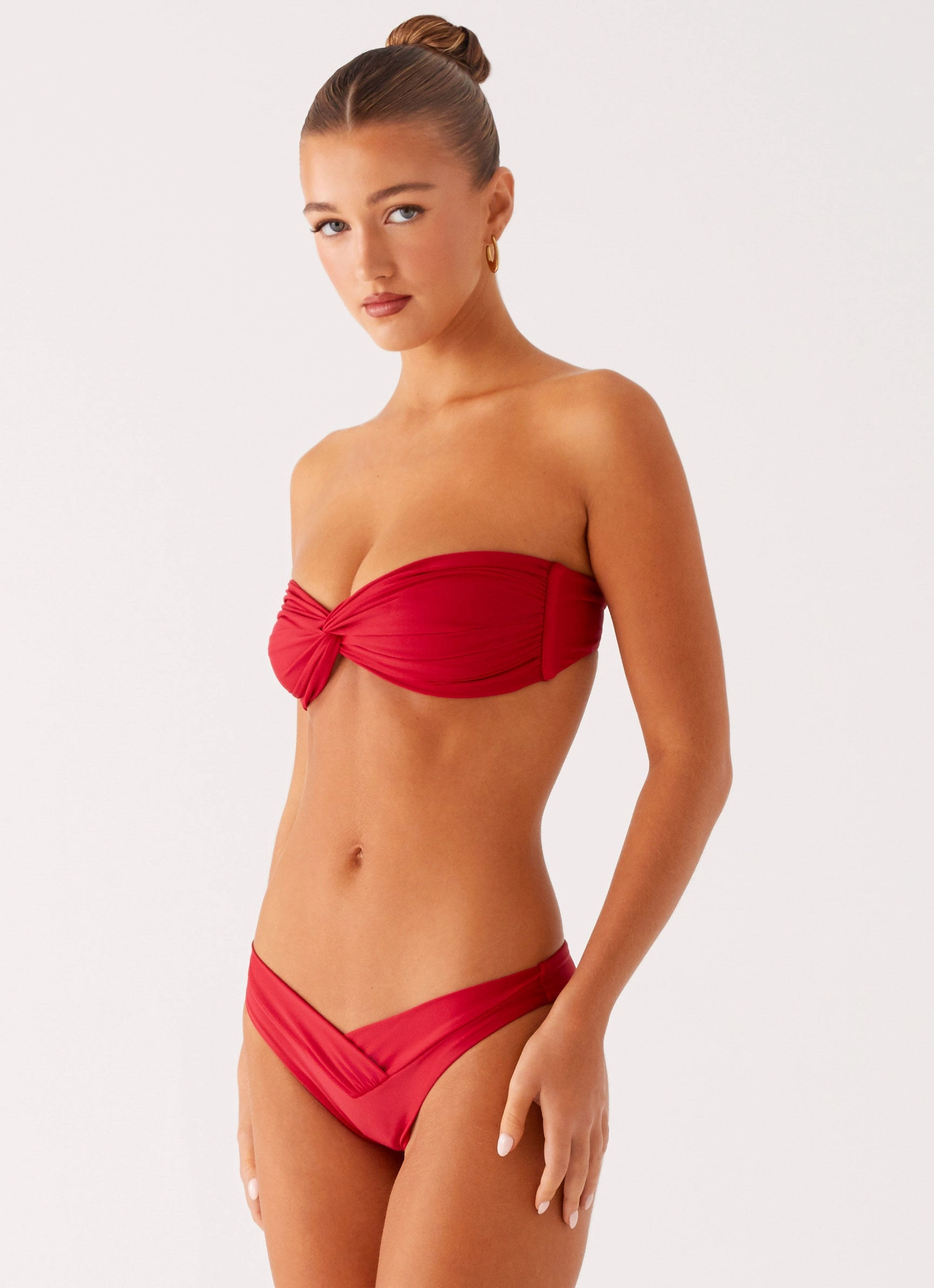Delta Bandeau Bikini Top - Deep Red Multi Functional Pockets