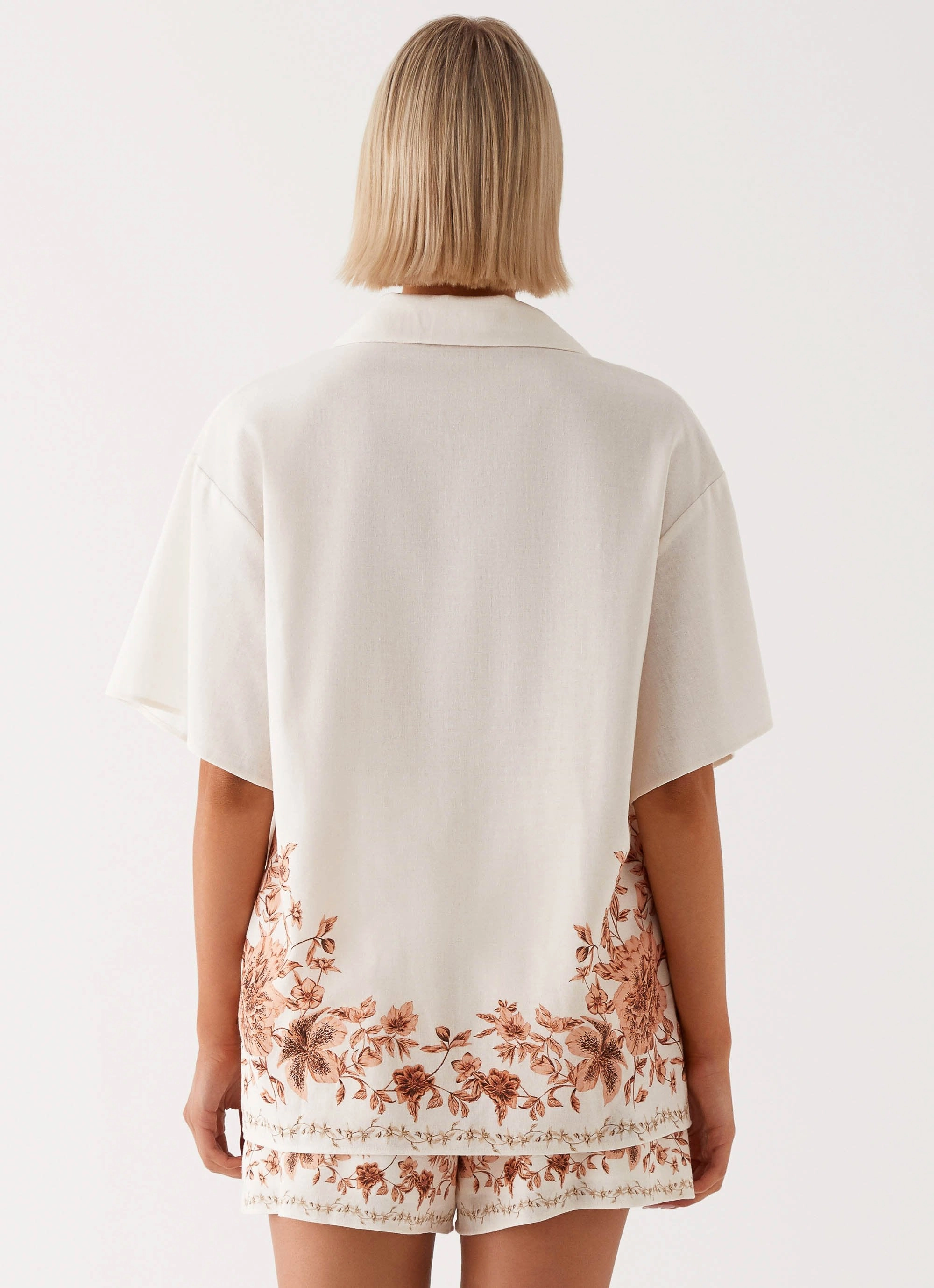 Ripstop Fabric Technology Dreamy Days Oversized Linen Shirt - Ivory