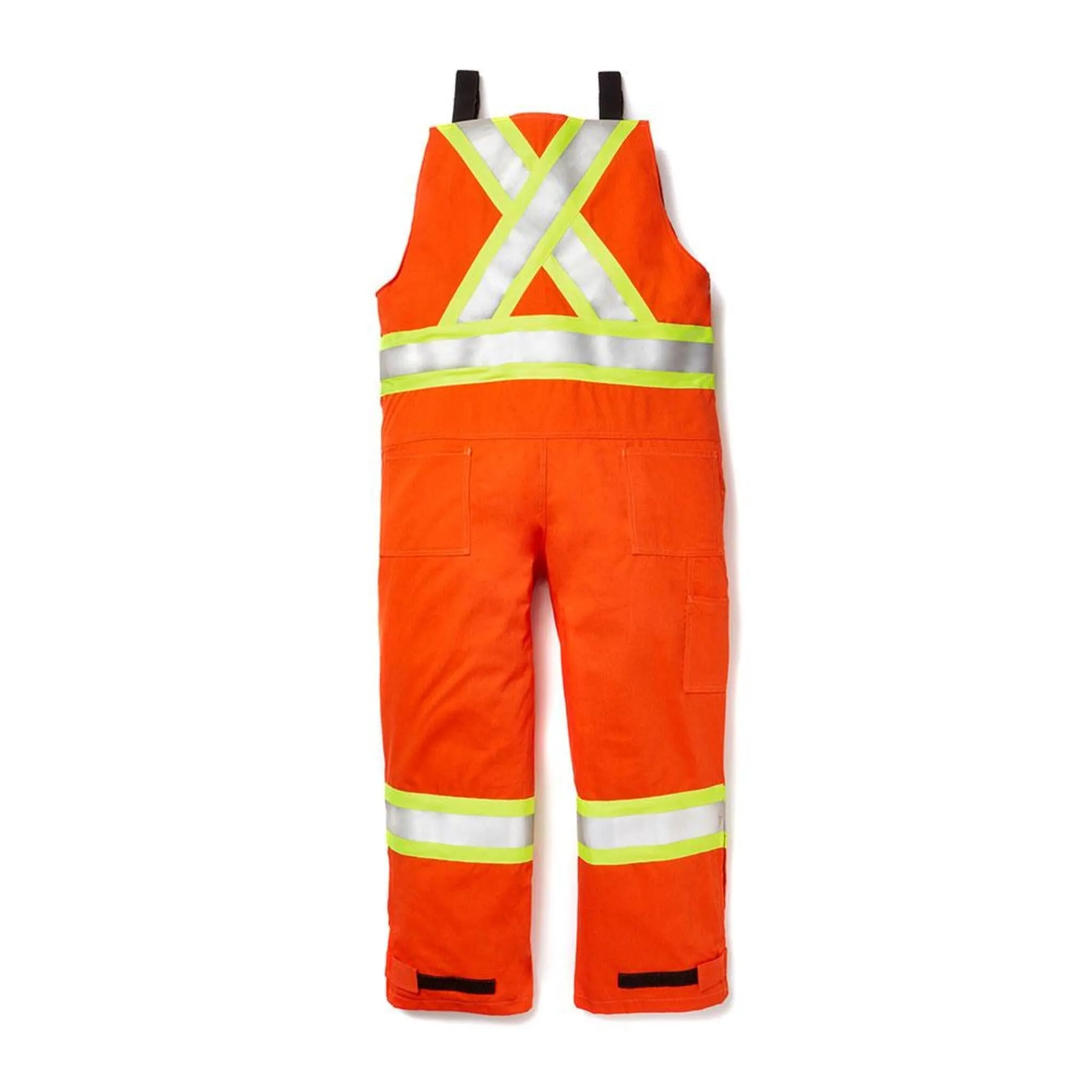 Rasco Men's Hi-Vis Bib Work Overalls - FR CSA, 88% Cotton/12% Nylon, Unlined, Reflective, ASTM F1506, NFPA 2112, CGSB 155.20, CSA-Z96-15 | Sizes S-5XL