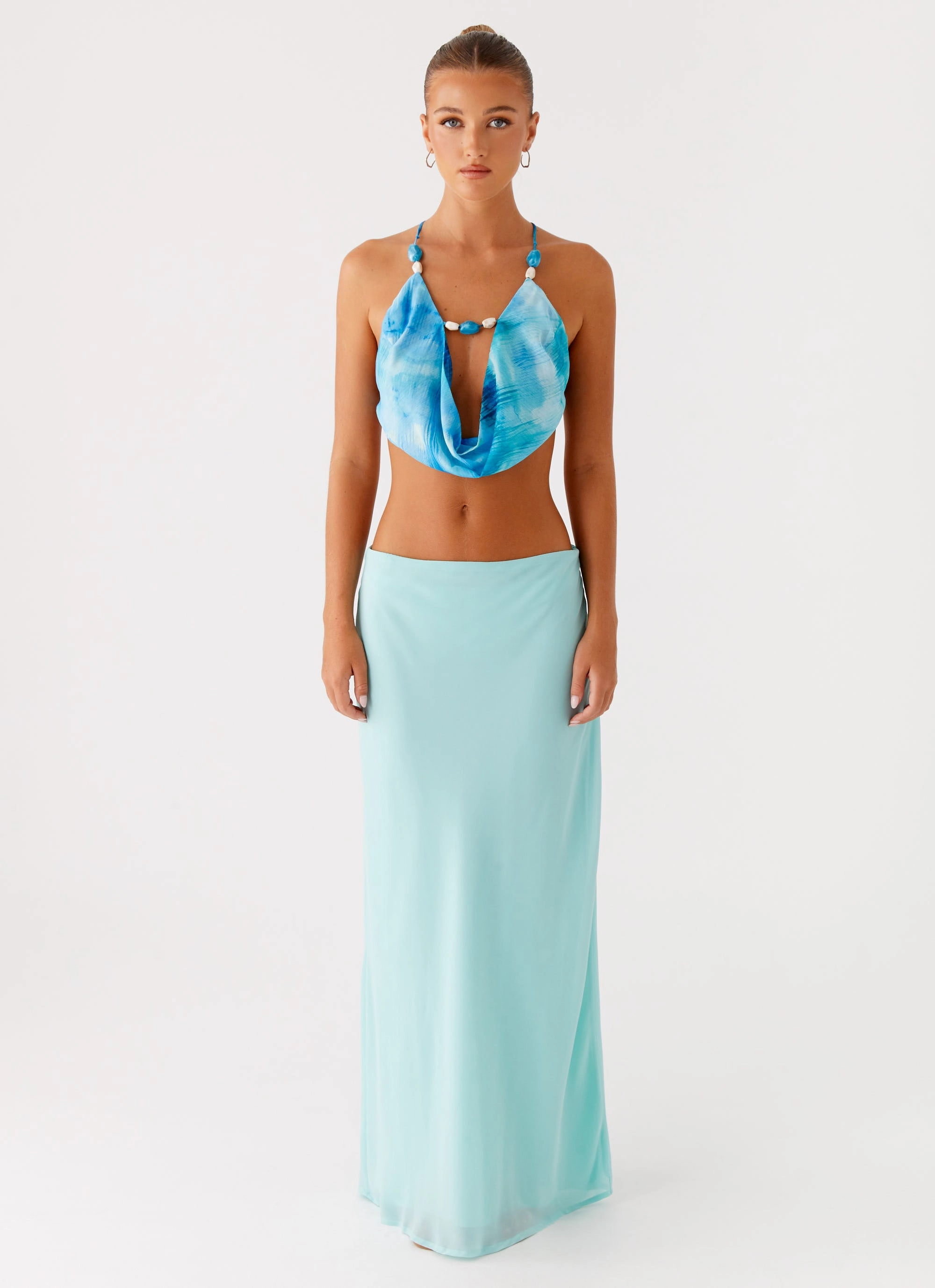 SolarReflectiveFinish Adjustable Collar System Miah Top - Blue Tie Dye