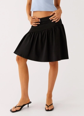 Flexible Layer Fit Rayna Midi Skirt - Black