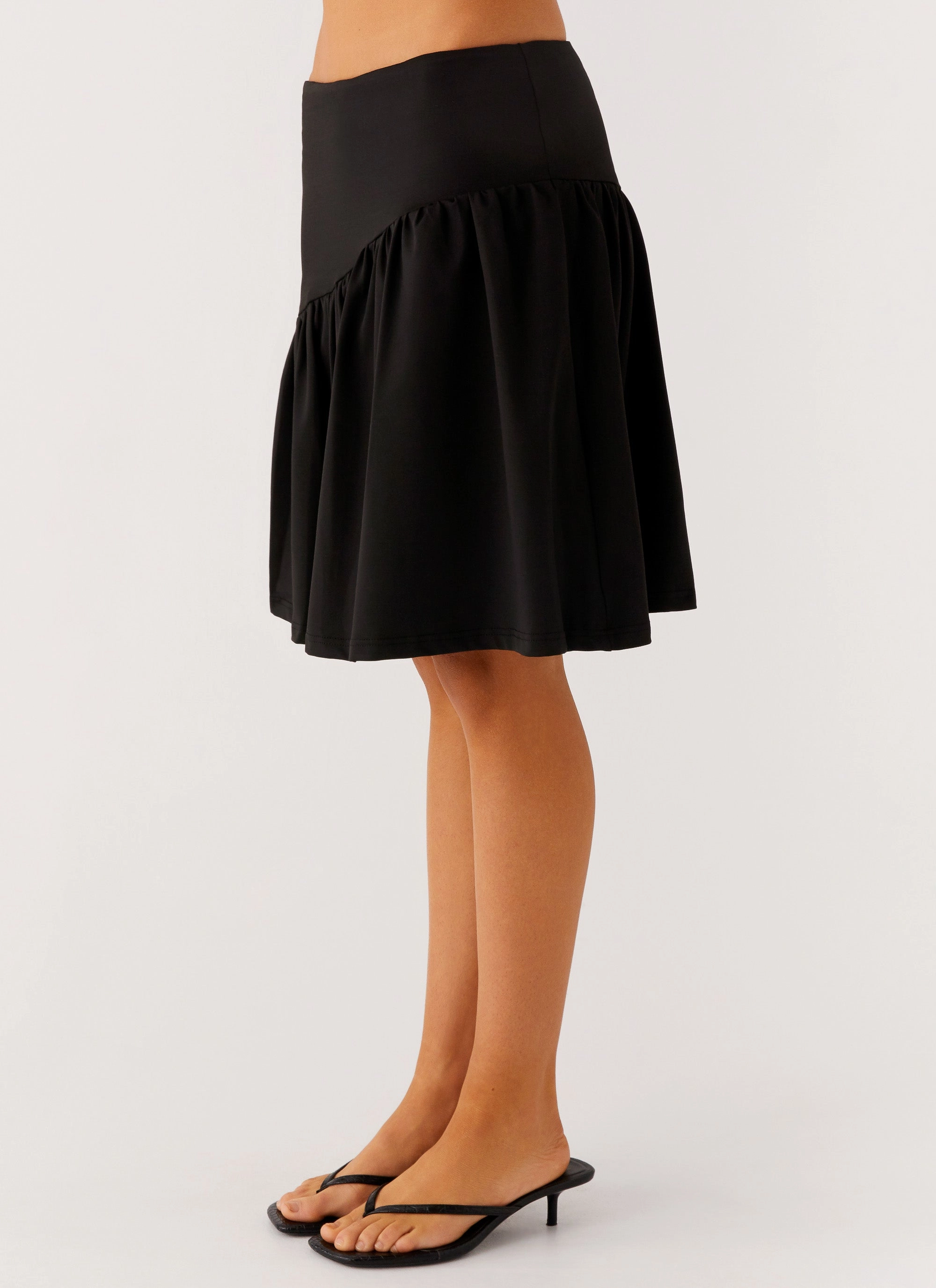 Casual Comfort Layers TearResistantPanels Rayna Midi Skirt - Black