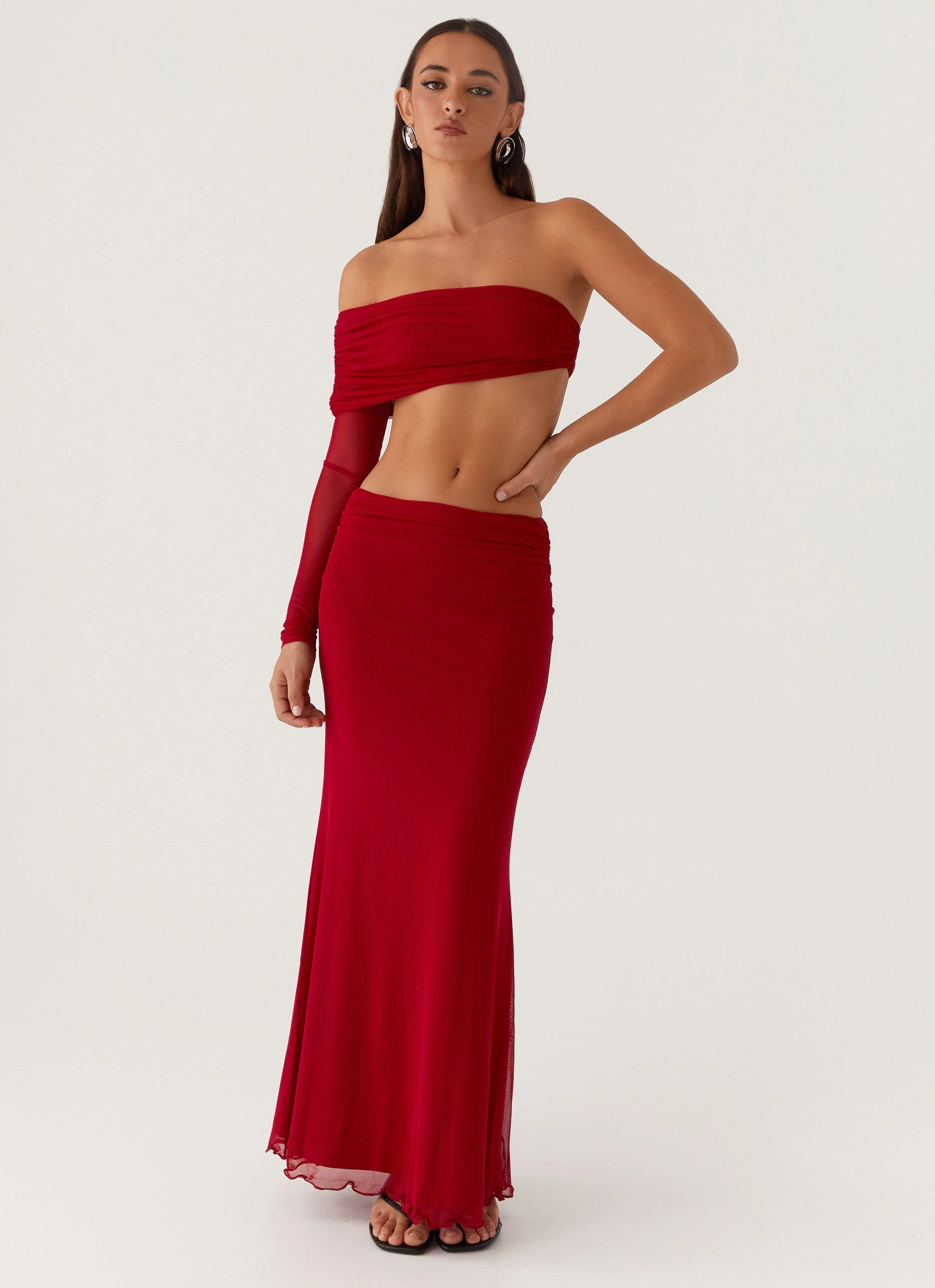 Rayne Maxi Skirt - Red Outfit Game