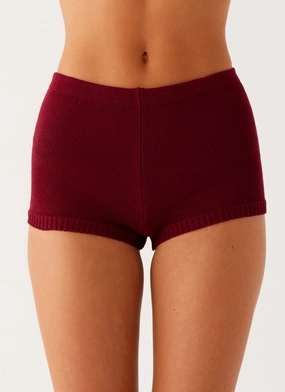 Miffy Mini Shorts - Maroon Thermal Insulation NonRestrictive Movement Design