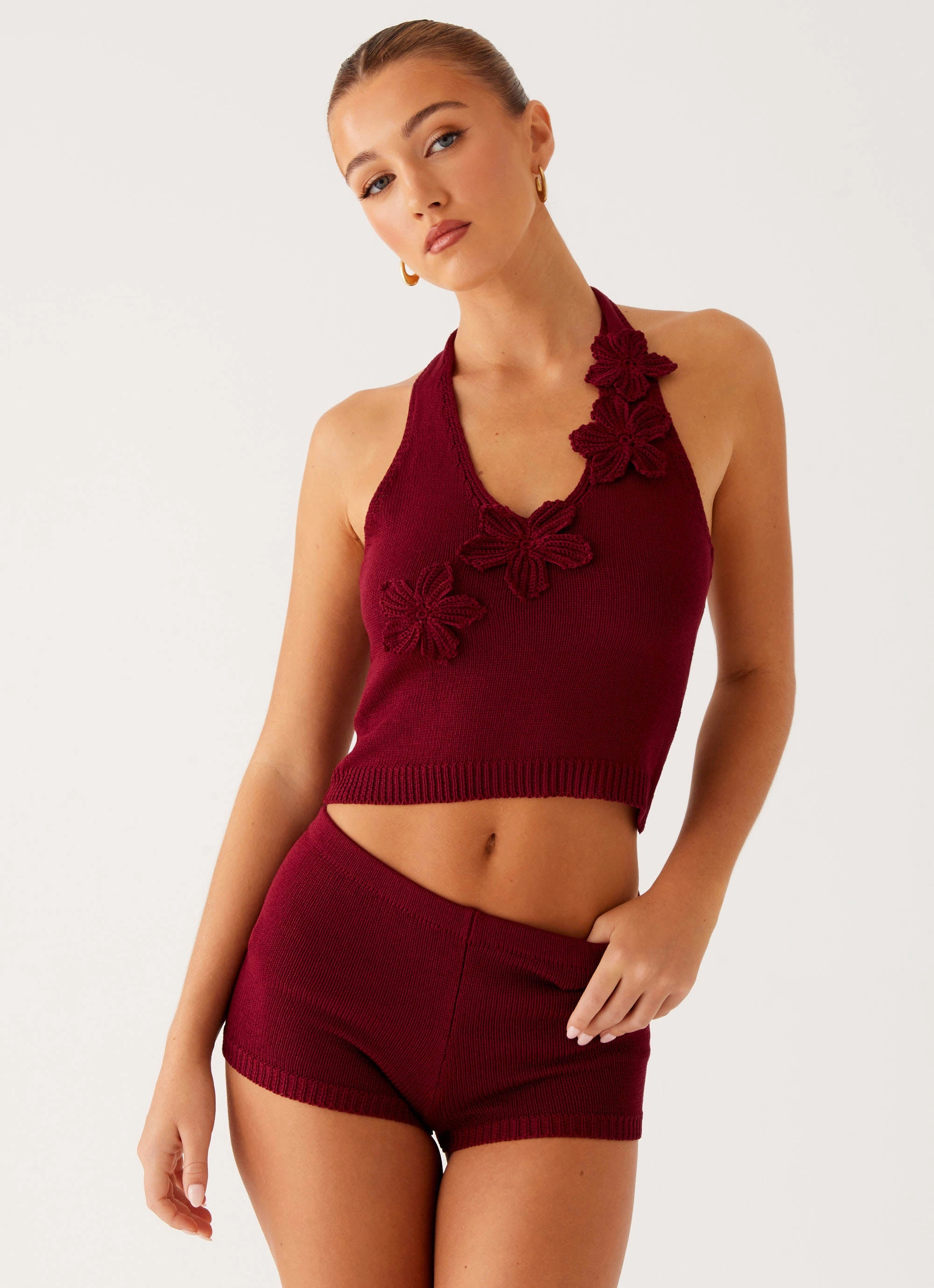 Miffy Mini Shorts - Maroon anti slip grip Flexible Fit Wear