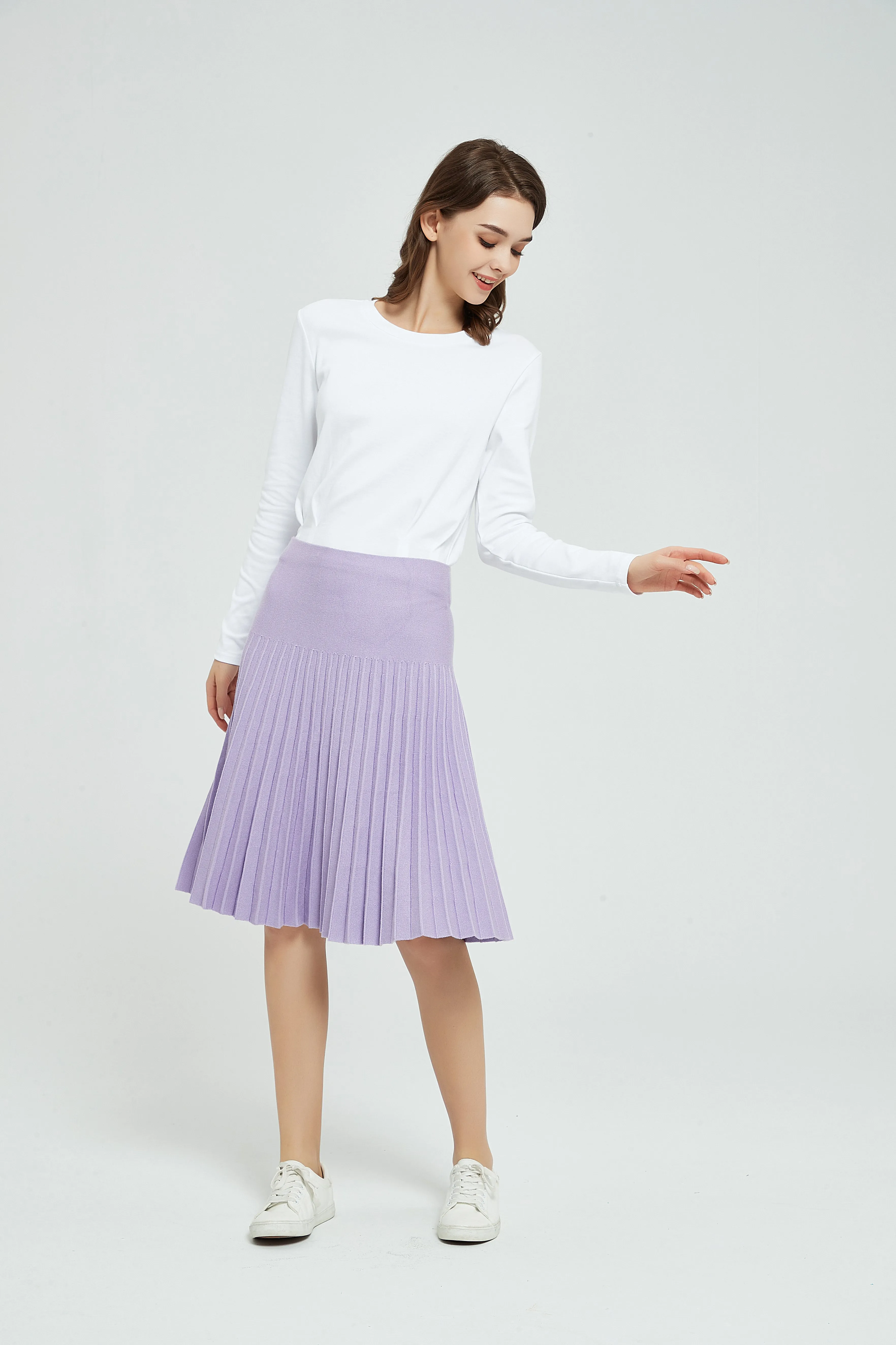 MM YEAR ROUND PLEATED - LAVENDER Secure Waistband Stretch Panel
