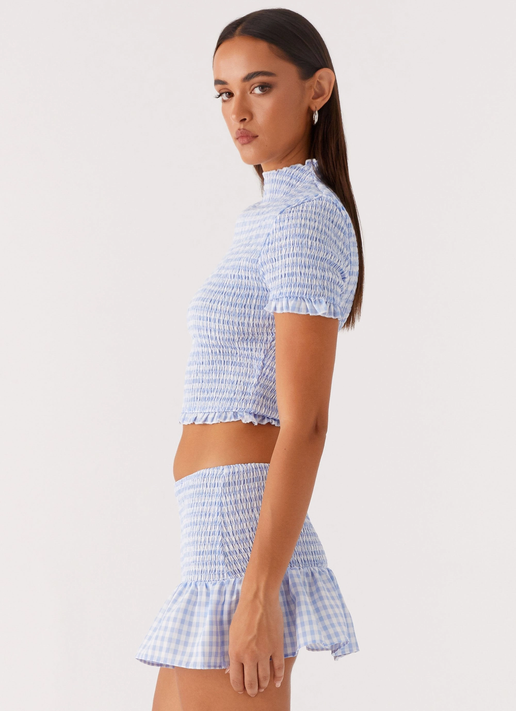 Sweetest Pie T-Shirt - Baby Blue Gingham Quick Dry Performance