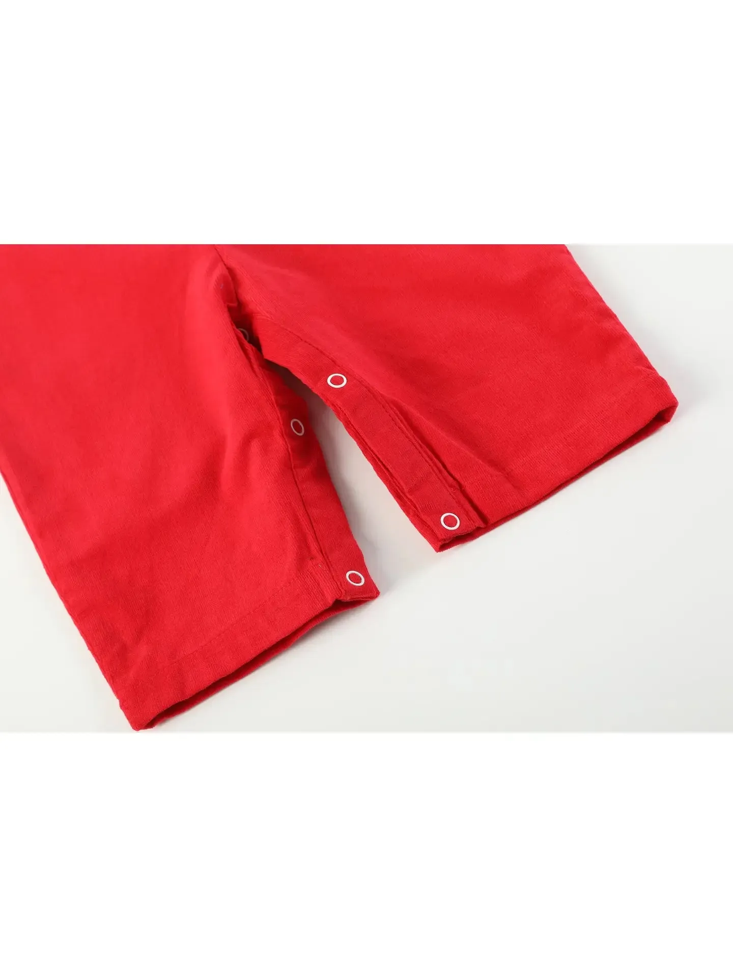 Red Corduroy Christmas Smocked Overalls