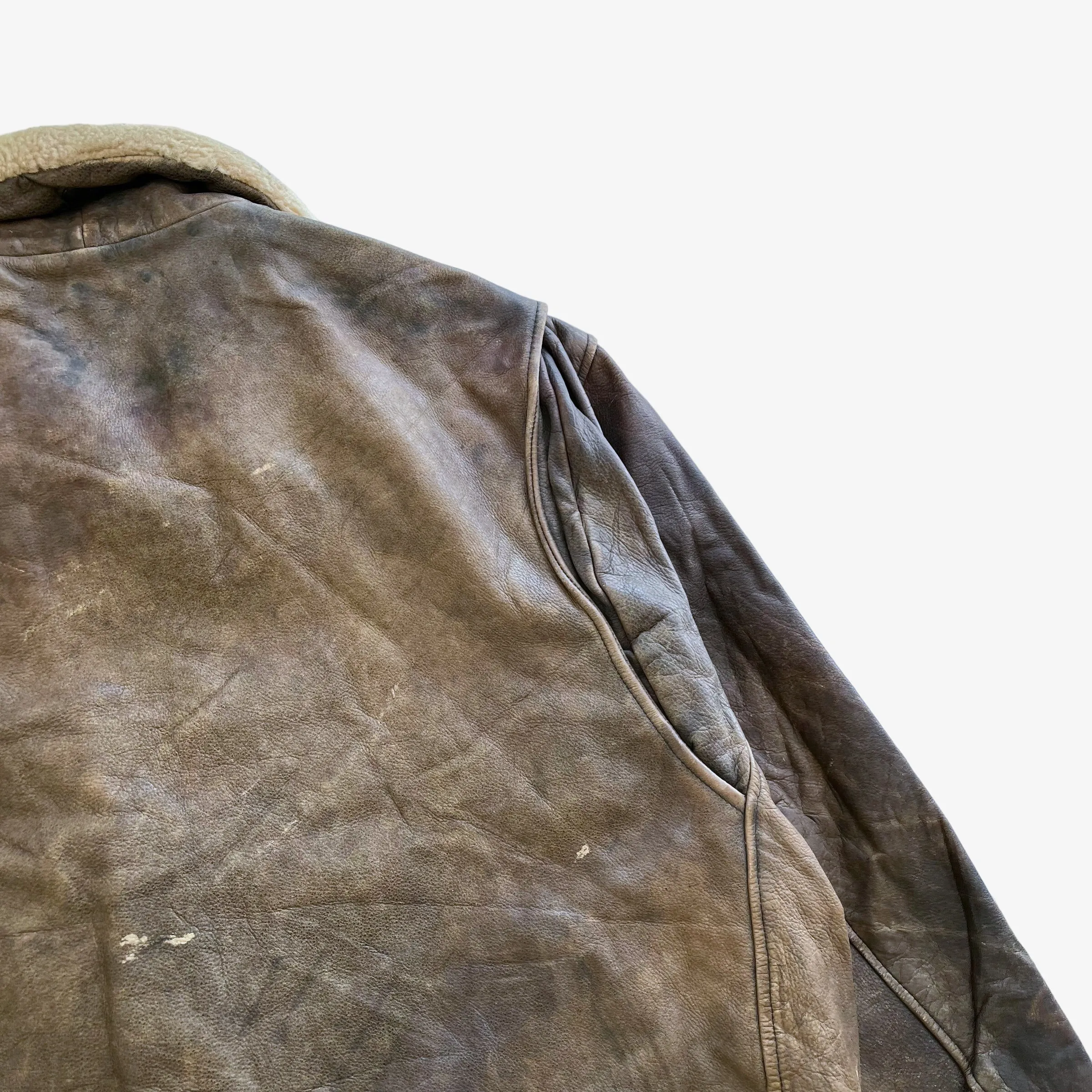 Redskins Leather Pilot Jacket With Fur Collar