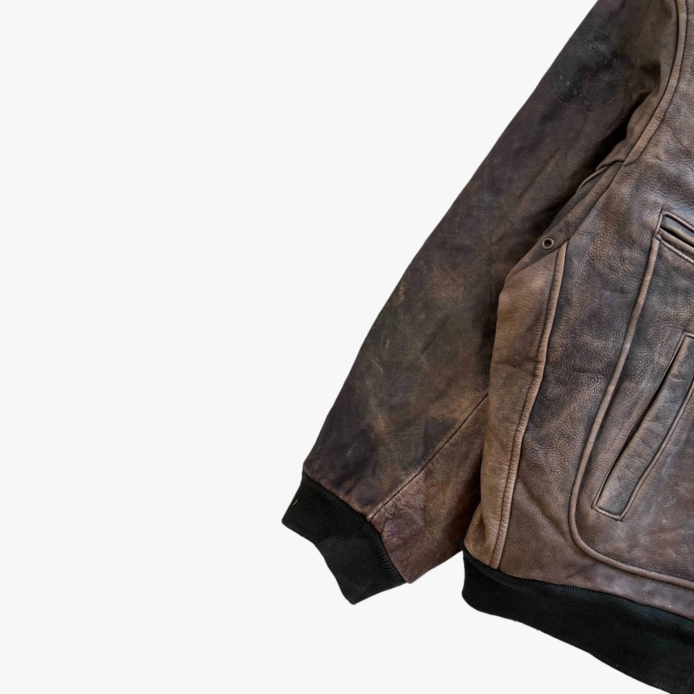 Redskins Leather Pilot Jacket With Fur Collar