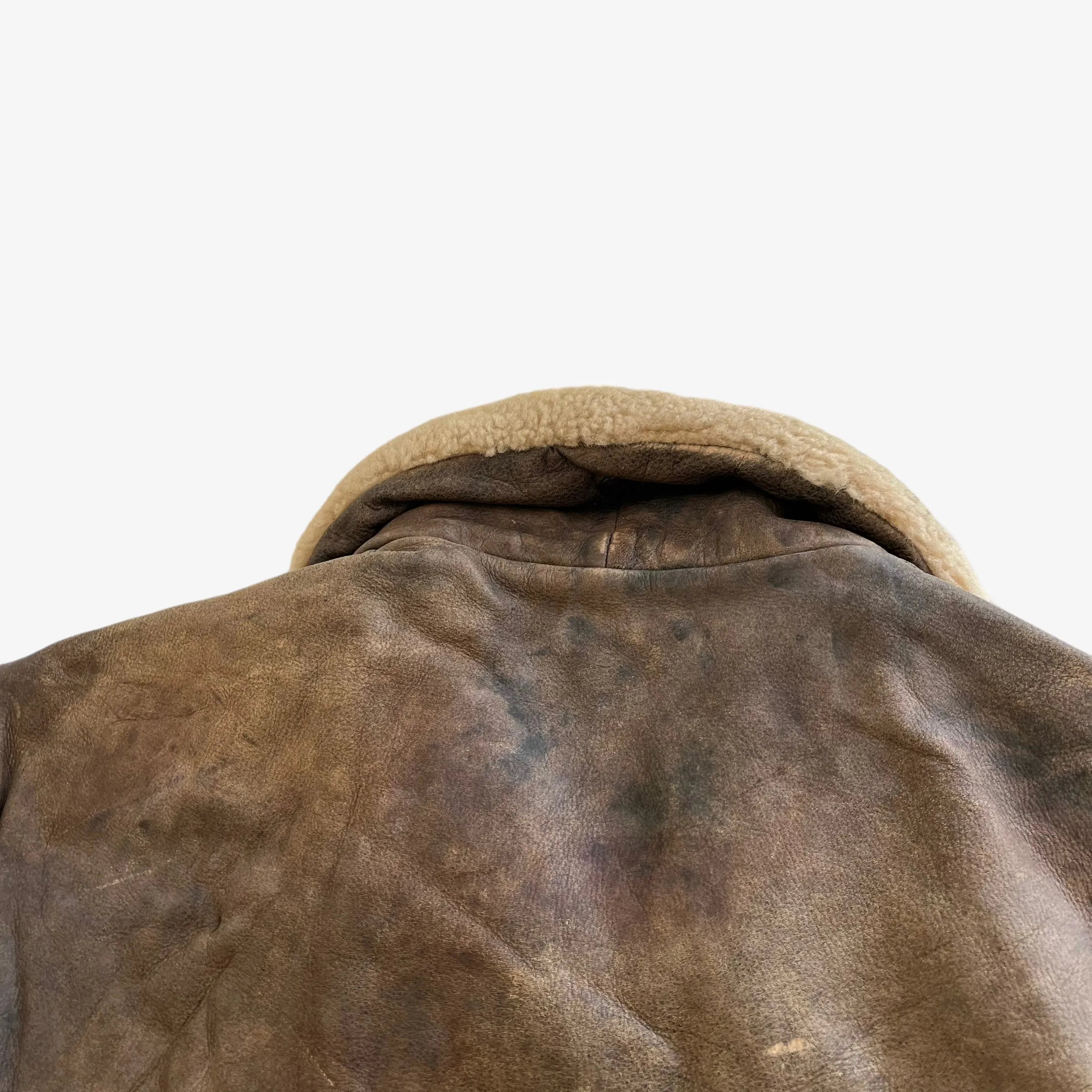 Redskins Leather Pilot Jacket With Fur Collar