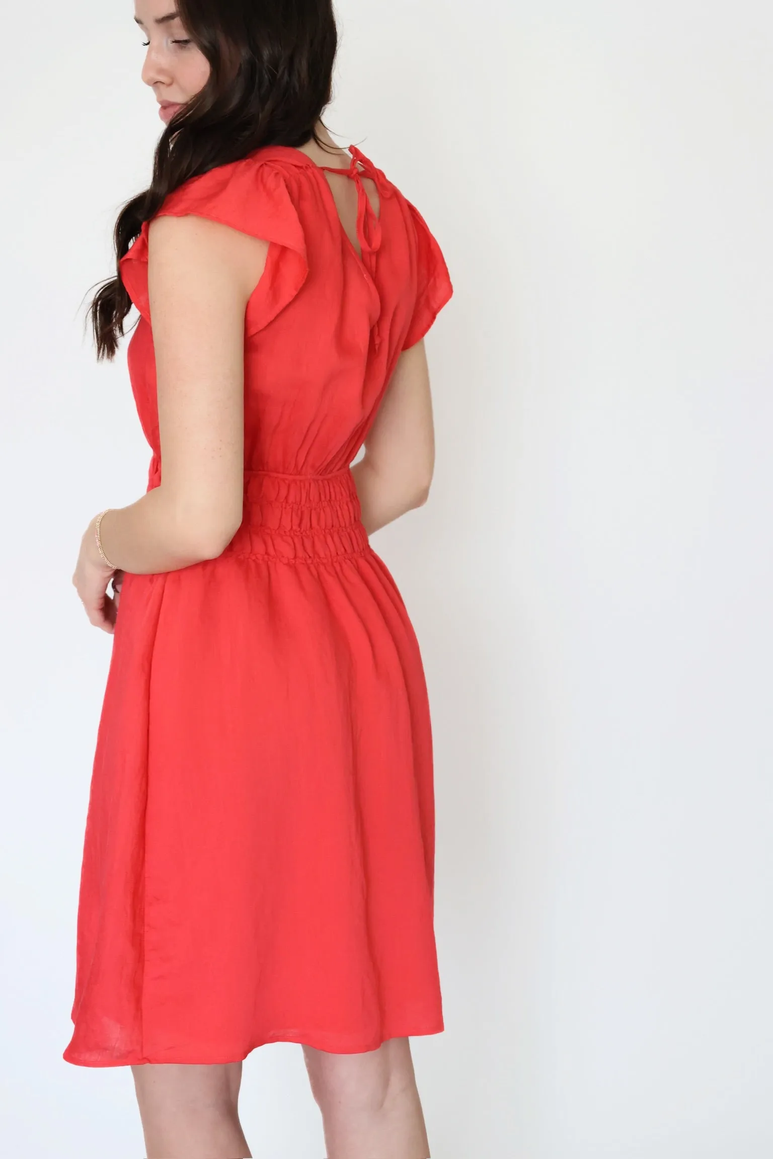 Perfect Shape Reese Flutter Sleeve Dress